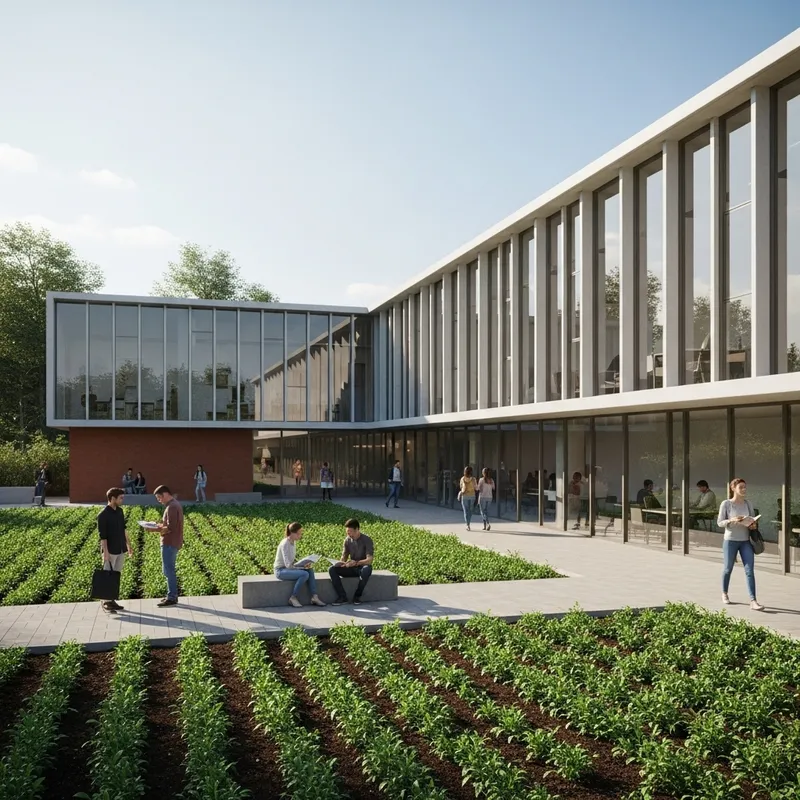 Agro University Modern Building - Lush Agricultural Campus