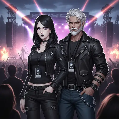 Female Sorceress & Male Monster Hunter at Modern Rock Festival
