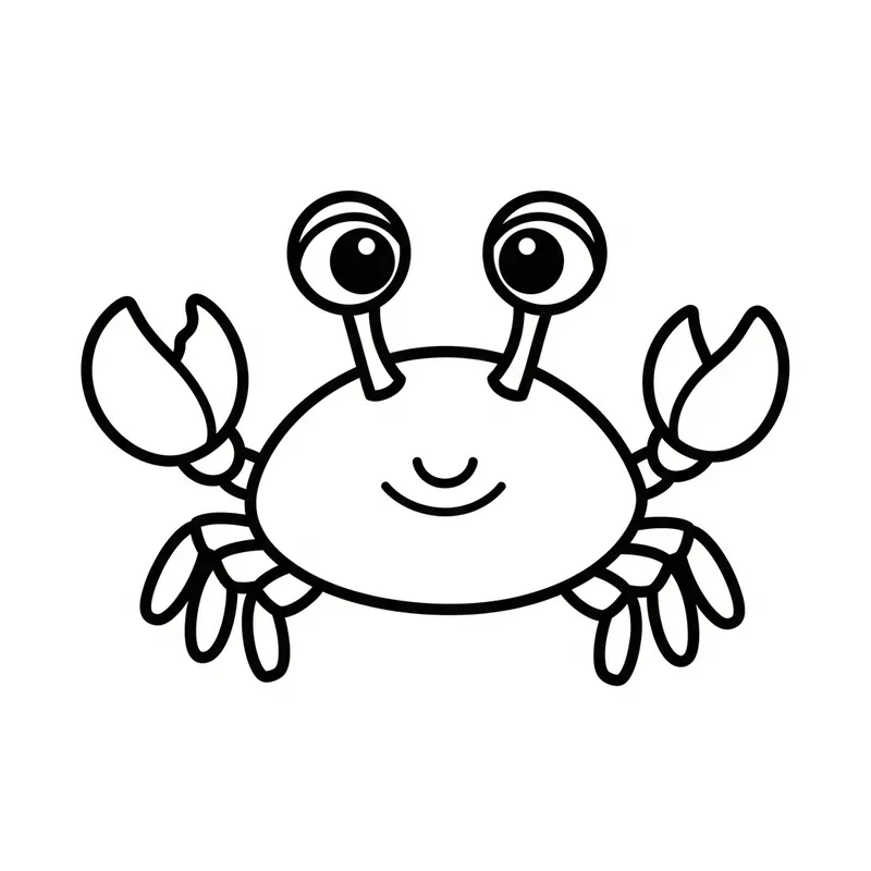 Cute Crab Coloring Page for Kids