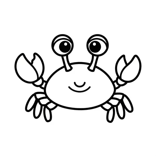 Cute Crab Coloring Page for Kids