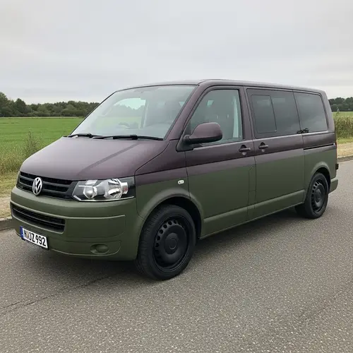 Unique Two-Tone Volkswagen T5 in Aubergine Purple & Olive Green