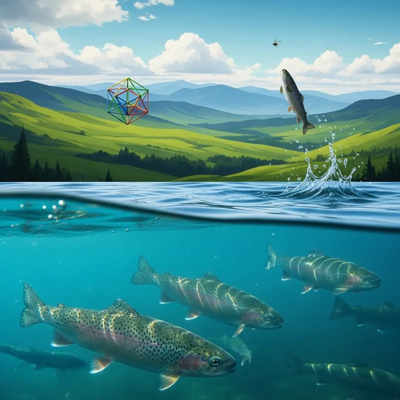 Tranquil Trout Swimming in Beautiful Landscape