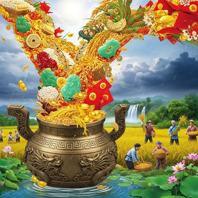 Ancient Chinese Character for Increasing: Blessings & Rich Harvest Ancient Chinese Character for Increasing: Blessings & Rich Harvest