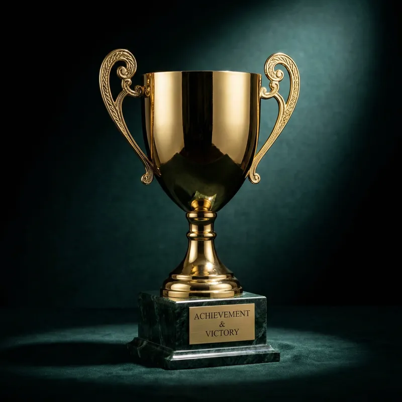 Elegant Golden Trophy Award for Achievements