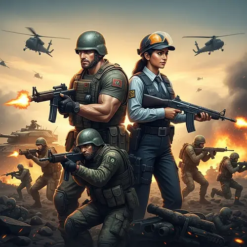 Intense First-Person Shooter Game with Diverse Characters and Vast Battlefield