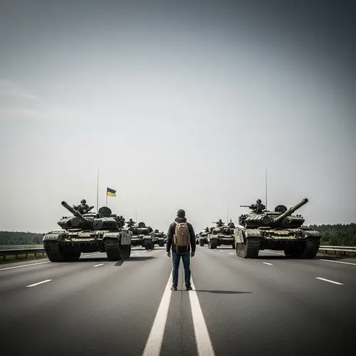 Defiant Protester Against Military Tanks | Stand for Courage