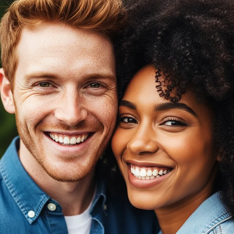 Close Up Portrait of Stunning Freckled Couple