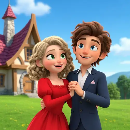 Disney Pixar Couple AI Generator - Animated Characters in Romantic Setting