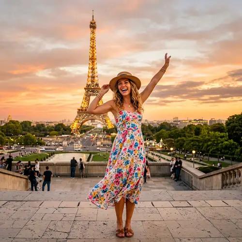 Iconic Paris Sunset at the Eiffel Tower
