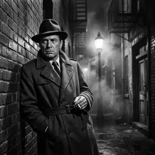 Classic Noir Detective in Vintage 1950s Style