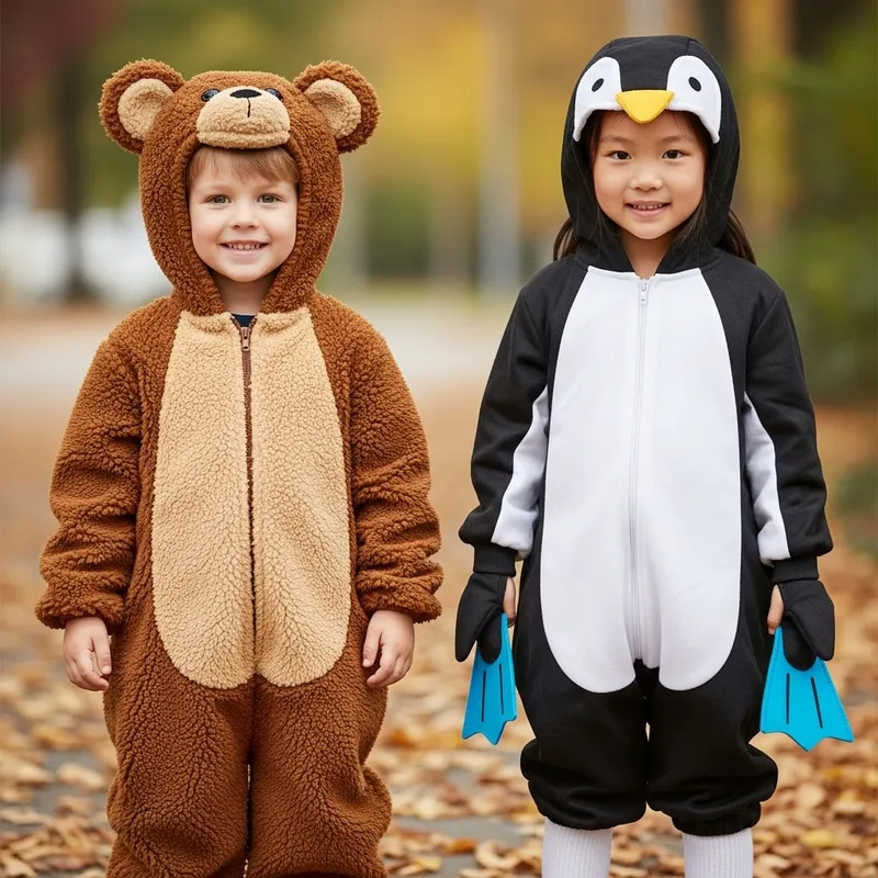Adorable Bear and Penguin Costumes for Kids | Fall Costume Fun