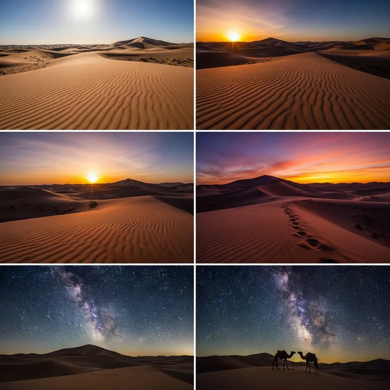 My Pictures in the Sahara: Sand Dunes, Sunset Colors, and Starlit Nights