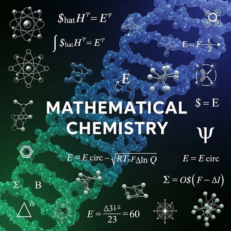Mathematical Chemistry Textbook Cover with Symbols