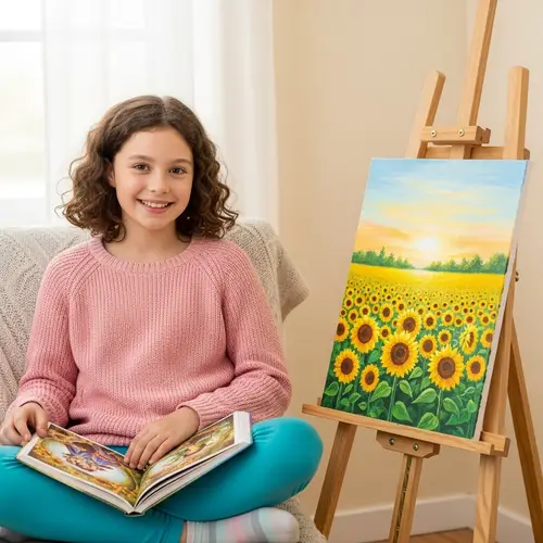 Joyful Girl Reading Fantasy Book and Painting | Simple Joys