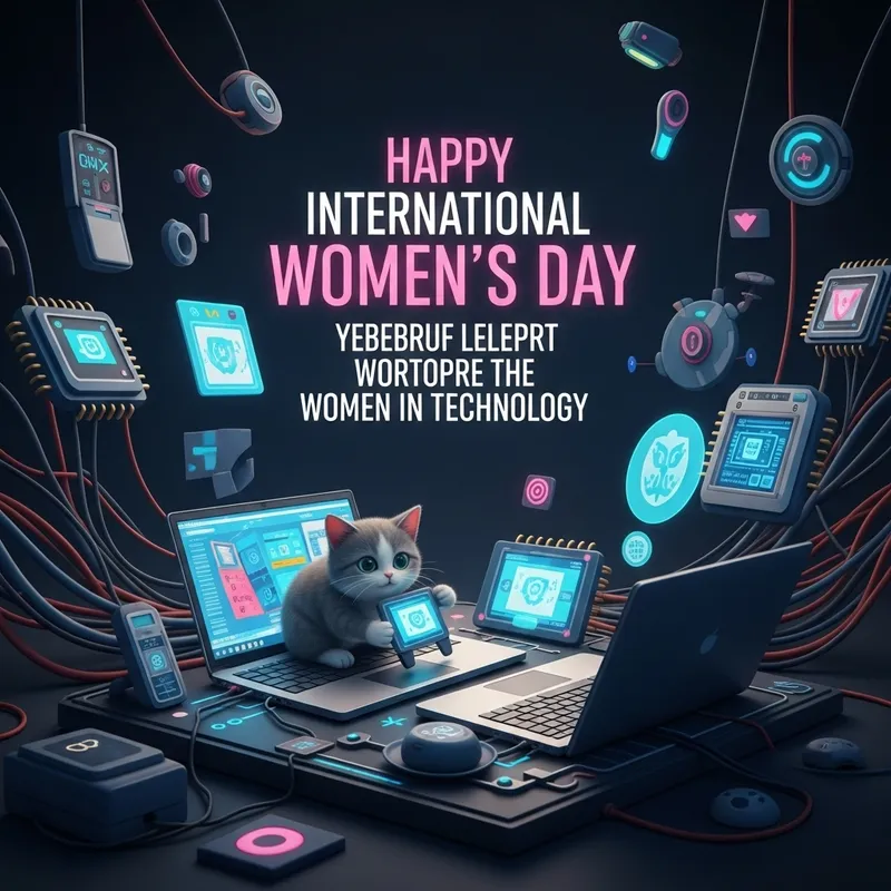 Endearing Women in Tech Greeting Card for International Women's Day