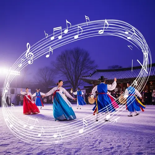 Korean Traditional Dance - Abstract Brush Strokes