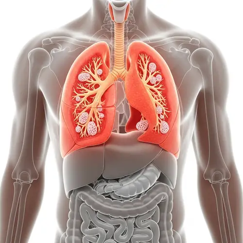 Human Body Illustration Focused on Lungs