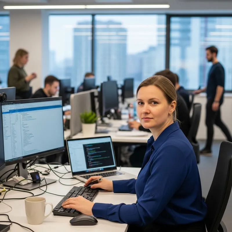 Russian Office Woman with Fair Skin | Engrossed in Work