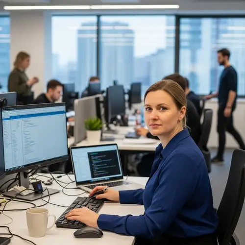 Russian Office Woman Working | Typical Workday Scene