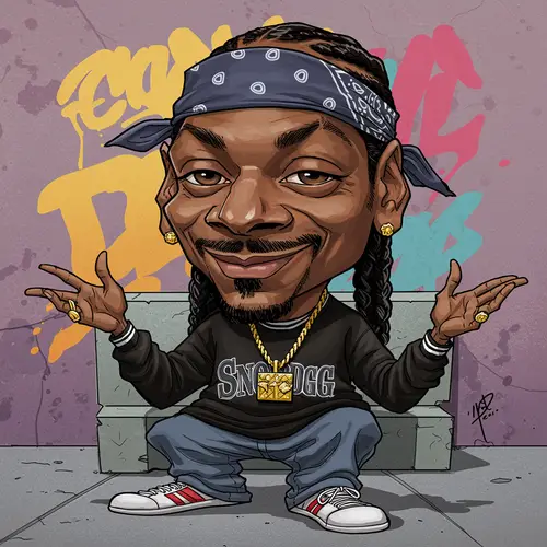 Snoop Dogg Funny Caricature | Humorous Art