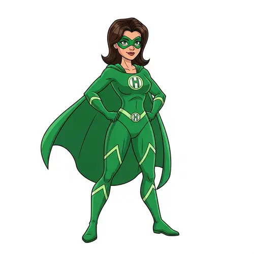 Unique Strong Female Superhero with Determination and Hope