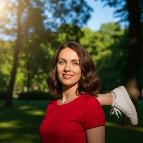 Stunning Woman in Red Dress | Outdoor Portrait Photography