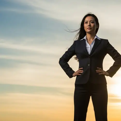 Powerful East Asian Woman: Symbol of Strength and Professionalism