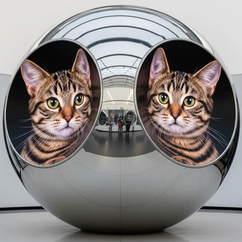 Spherical LED Billboards Featuring Captivating Cat Pictures