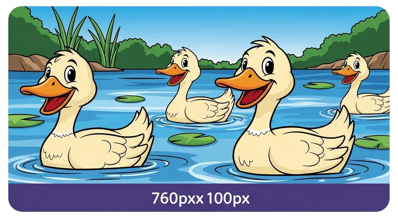 Captivating Cartoon Ducks in Vibrant Pond - Digital Art