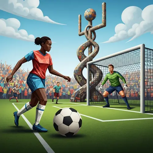 Abstract Soccer Players Artwork