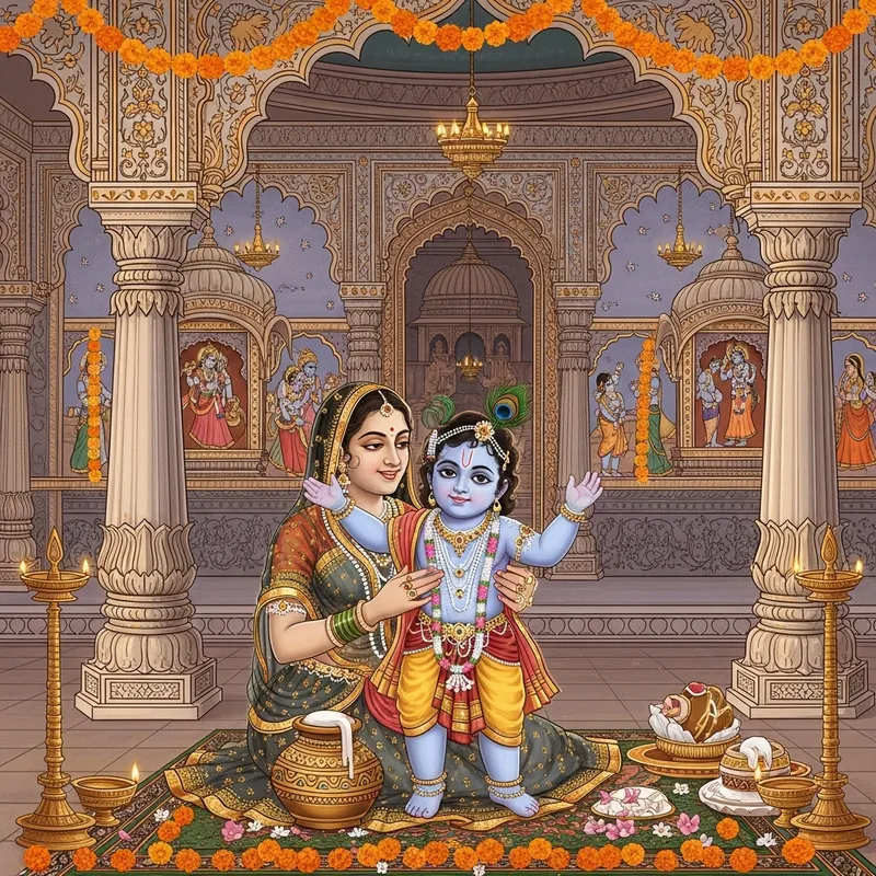 Krishna and Mother Yashoda in an Indian Temple Krishna and Mother Yashoda in an Indian Temple