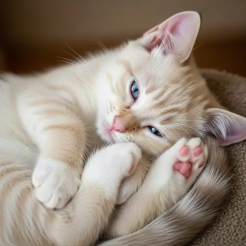 Charming Cream Kitten Sleeping Peacefully | Loving Home