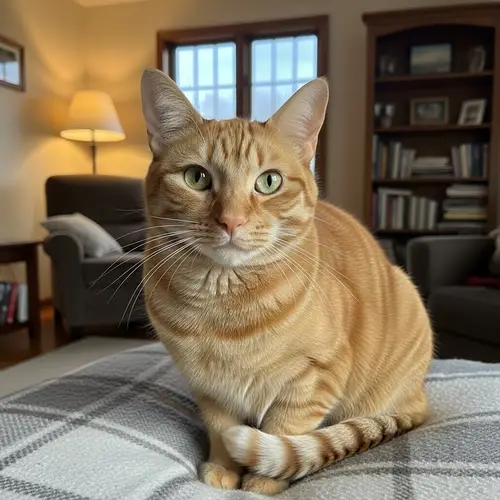 Orange House Cat with Piercing Green Eyes