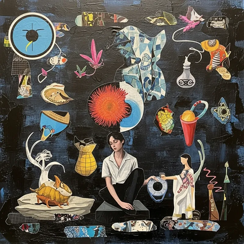 Surrealist Art Piece: Order and Chaos with Abstract Symbolism