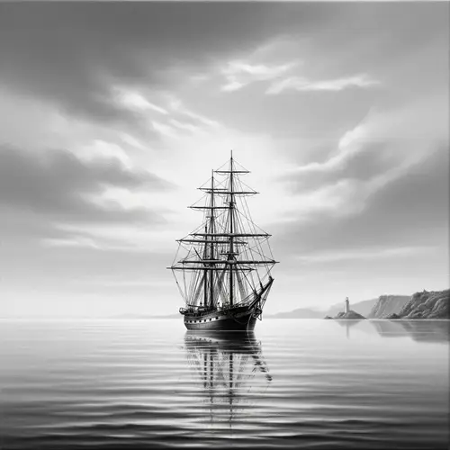 Maritime Grayscale Pattern: Calm and Soothing Art Inspiration