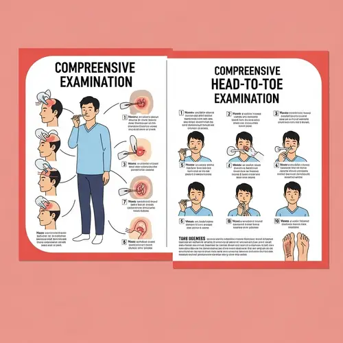 Comprehensive Medical Examination Process Flyer | Asian Male Patient