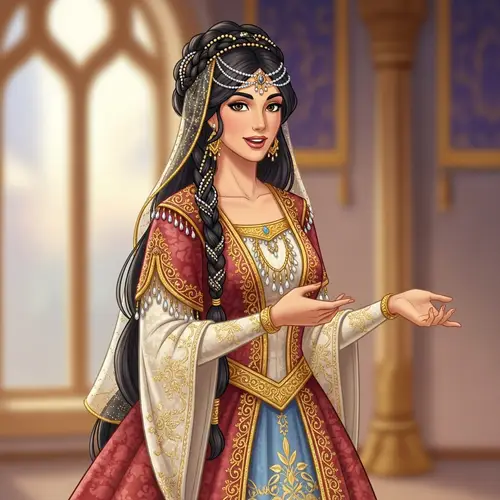 Middle Eastern Cinderella Illustration | Elegant Tradition