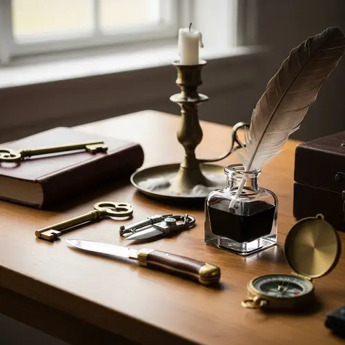 Handcrafted Goods Arranged on Wooden Table with Soft Natural Light