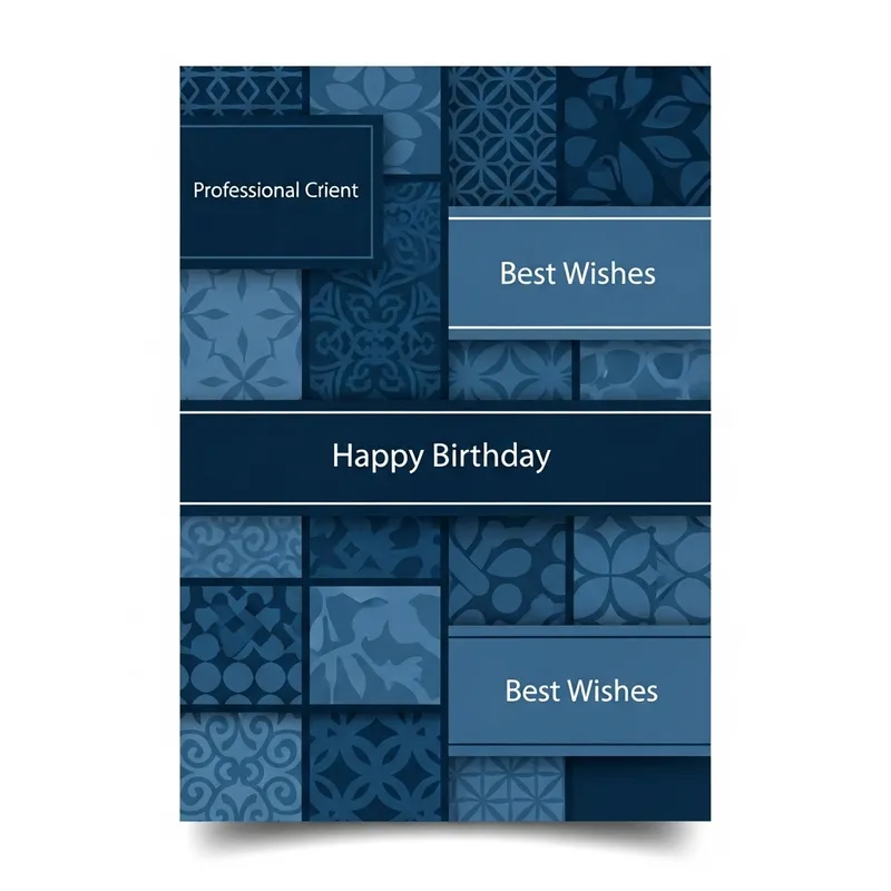 Elegant Blue Birthday Card for Professional Client