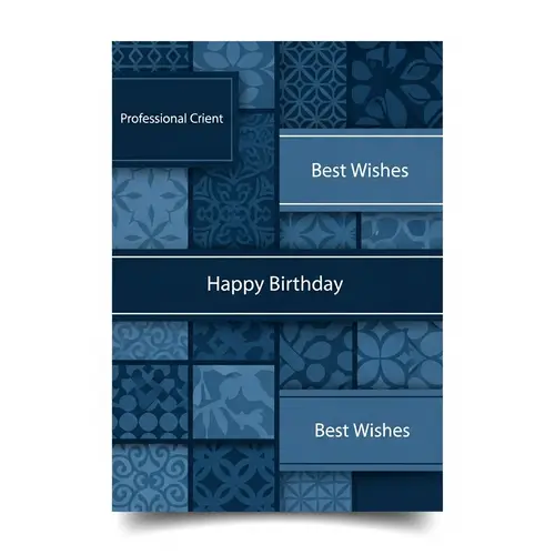 Sophisticated Blue Birthday Card for Professional Clients