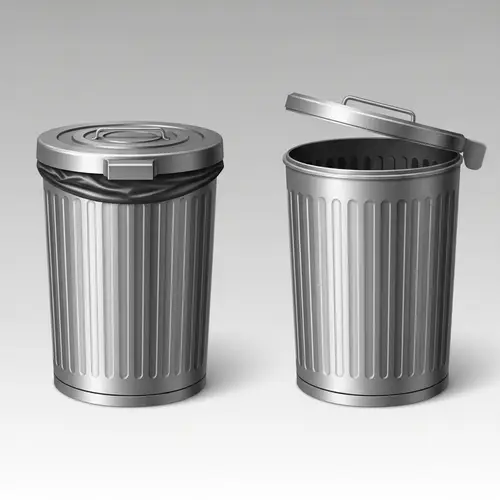 Properly Closed vs Open Trash Cans: Detailed Illustration