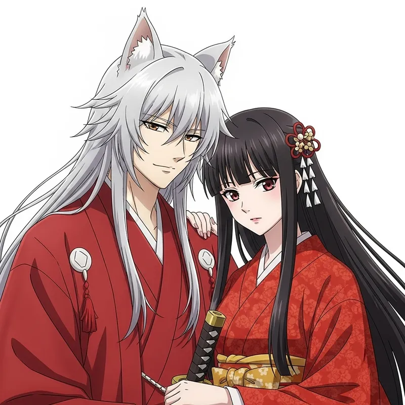 Inuyasha and Kikyo Relationship | Anime Couple with Cat Ears