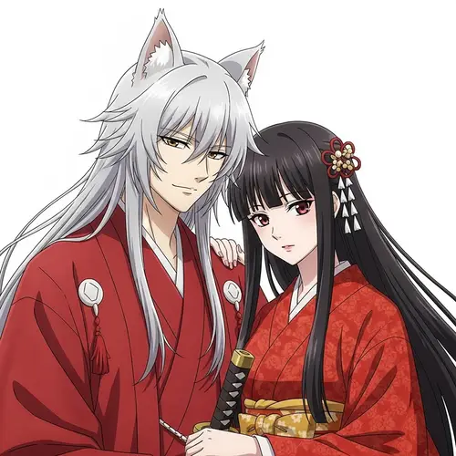 Inuyasha and Kikyo Couple | Anime Styled Cat Ears Character