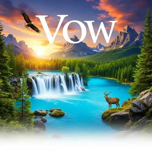 Breathtaking Natural Spectacle: Cascading Waterfall, Turquoise Lake & Wildlife