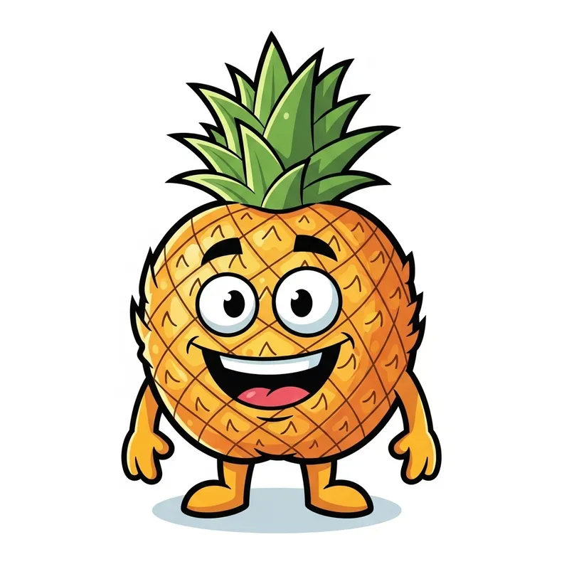 Vibrant Cartoon Pineapple Character | Imaginary Brand