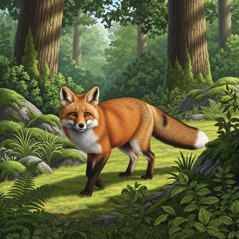 Cunning Fox: A Majestic Wildlife Illustration Cunning Fox: A Majestic Wildlife Illustration