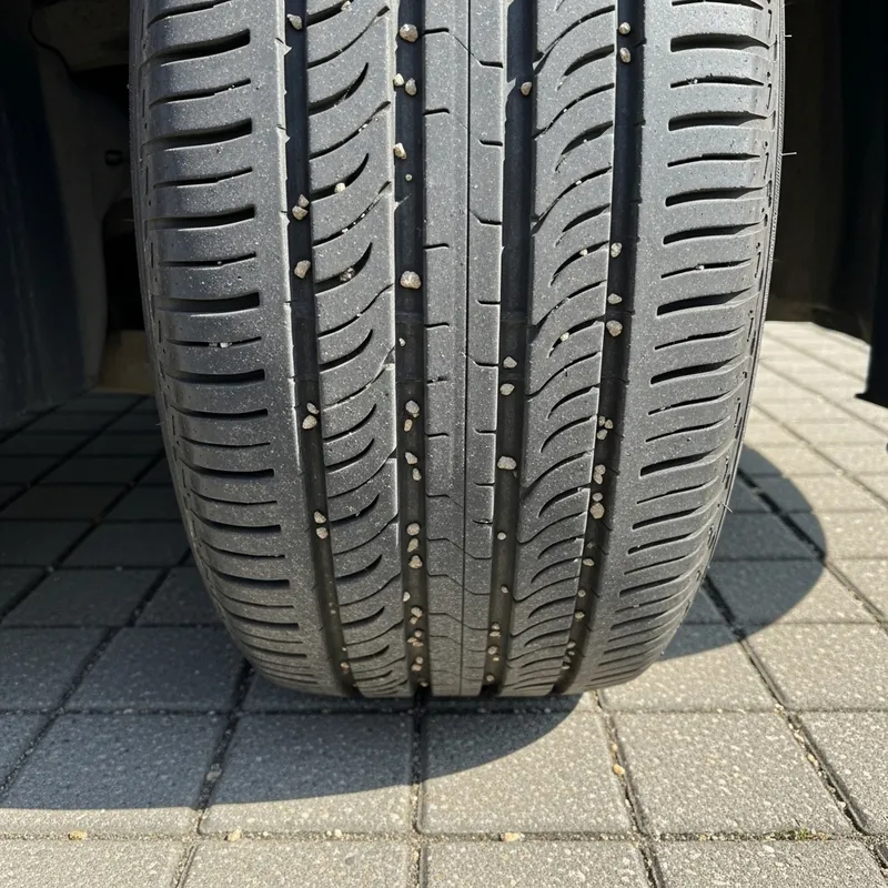 Quality Car Tires on Asphalt Pavement Quality Car Tires on Asphalt Pavement