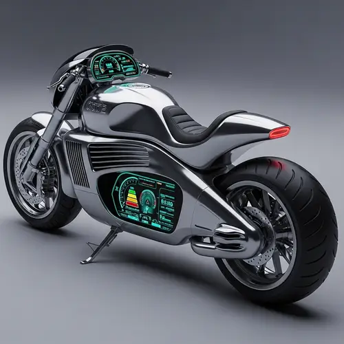 Futuristic Motorcycle with Advanced Technology Features
