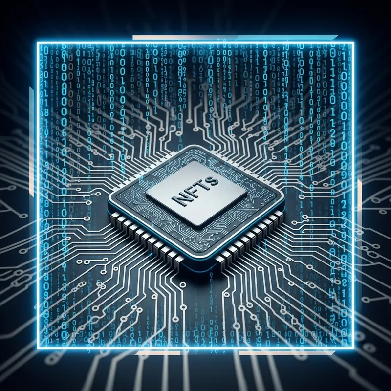 Futuristic Nft Blockchain Art with Computer Chip Design