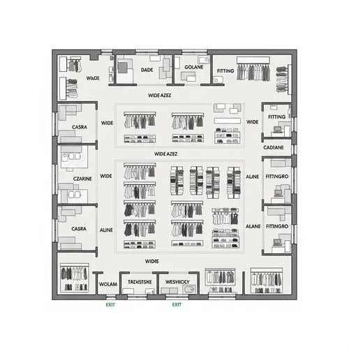 Contemporary Fashion Retail Store Map in Poznań Shopping Mall